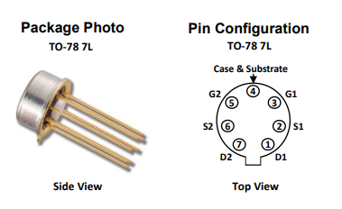 3N190/3N191單片雙晶P溝道增強(qiáng)型MOSFET