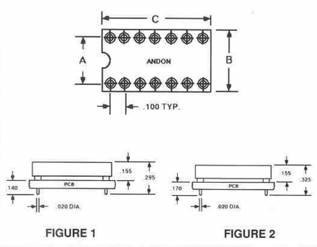 ANDON 200℃封閉框架ICDIP插座，不帶支架